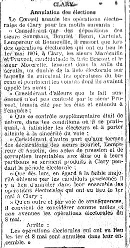 Echo dans la presse de la première annulation